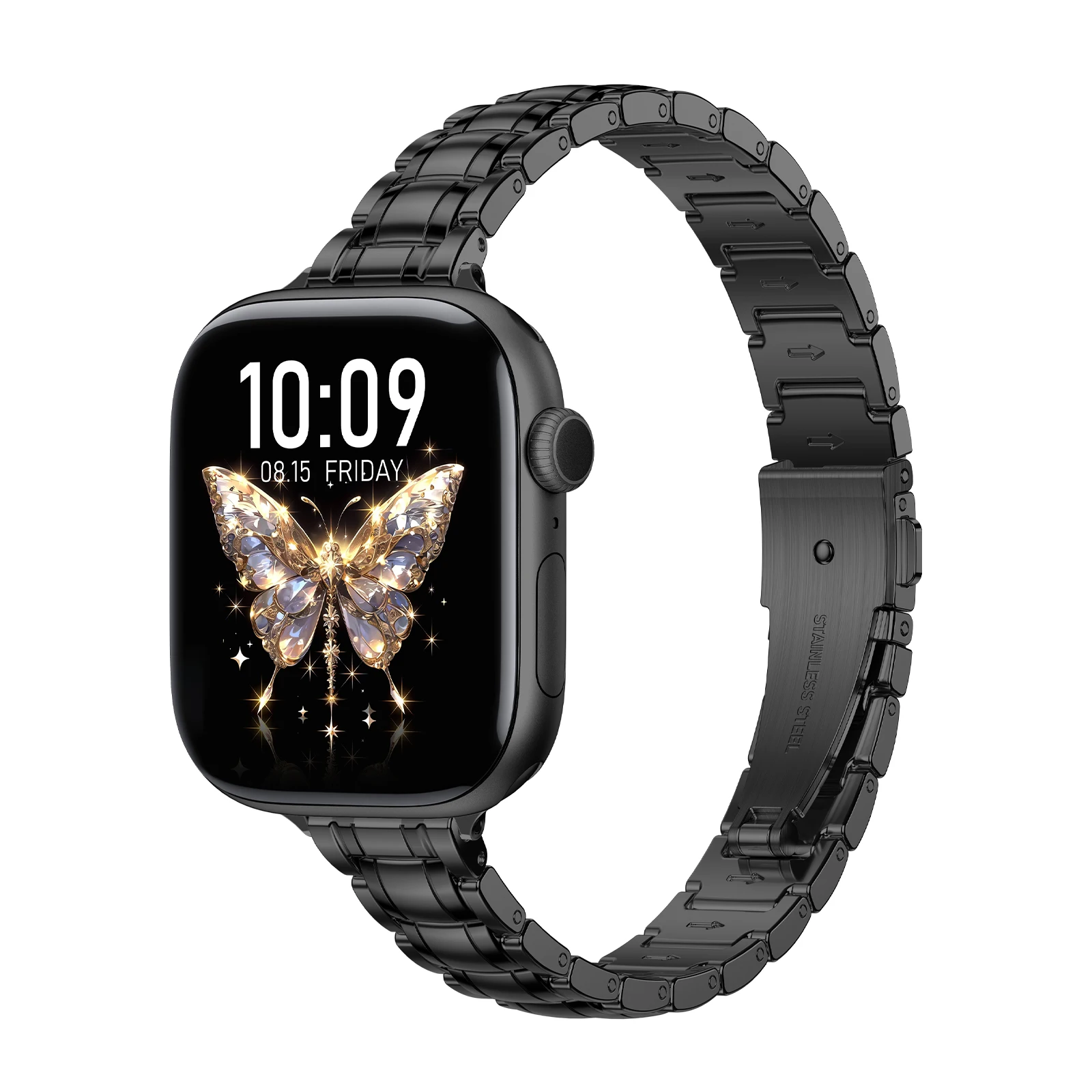 Slim Stainless Steel for Apple Watch band 40mm 44mm 46mm 49mm 38mm 41 42 45mm Metal Bracelet iWatch series 10 9 se Ultra2 strap