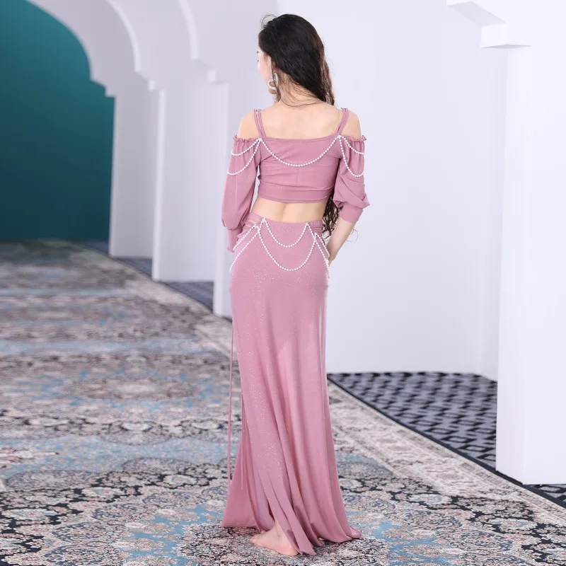 

Customized Belly Dance Clothes Practice Outfit for Beginners Oriental Dancewear Sexy Set Long Skirt for Women