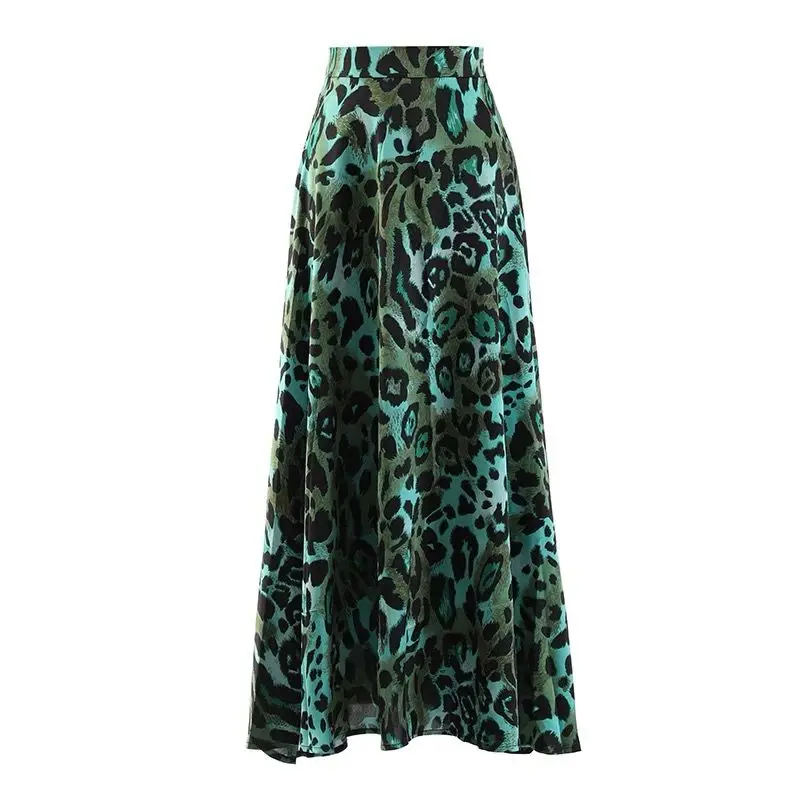 

New Women's Midi A-Line Skirt Floral Print Elegant Flared Skirt Slimming Drapey Wrap Bodycon Versatile High Waist Long Skirt
