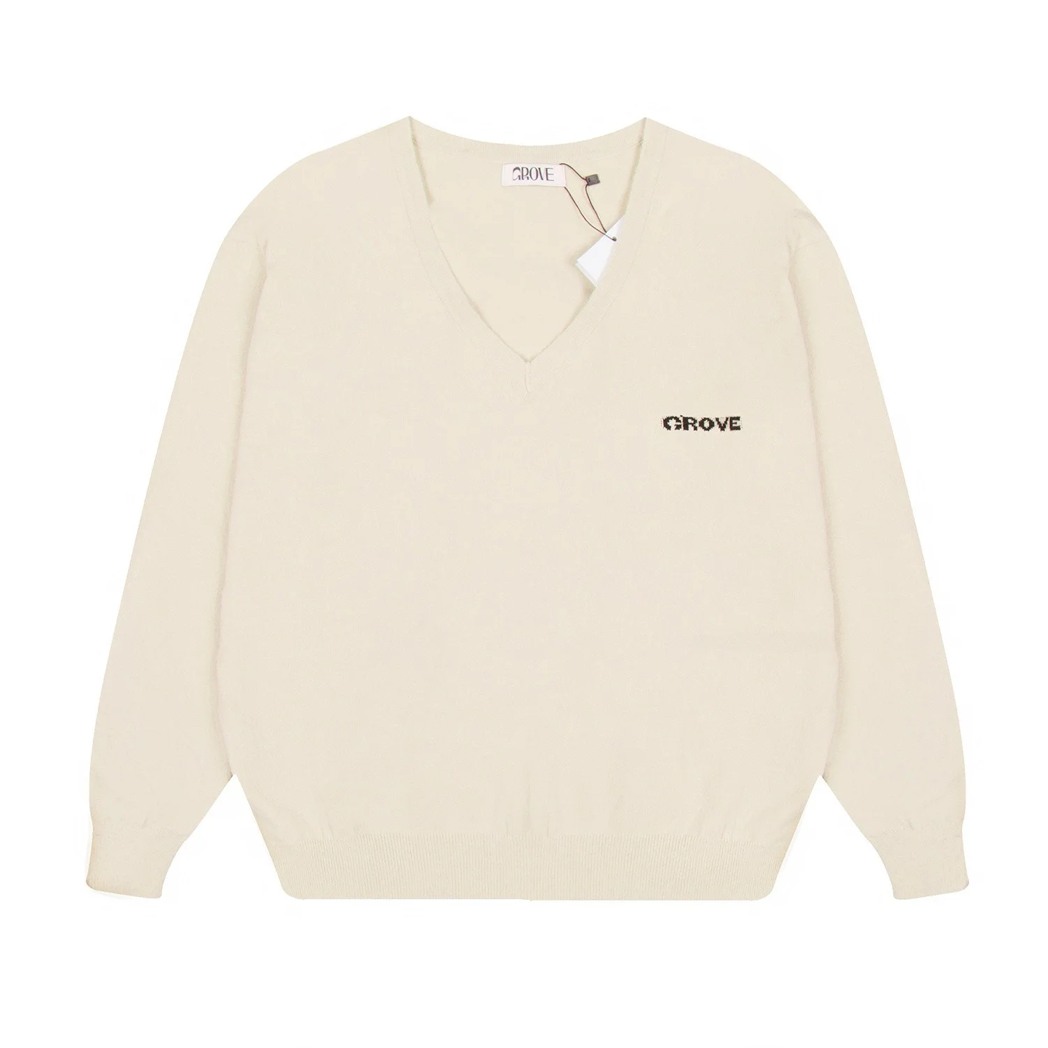 Grovev-neck sweater apricot