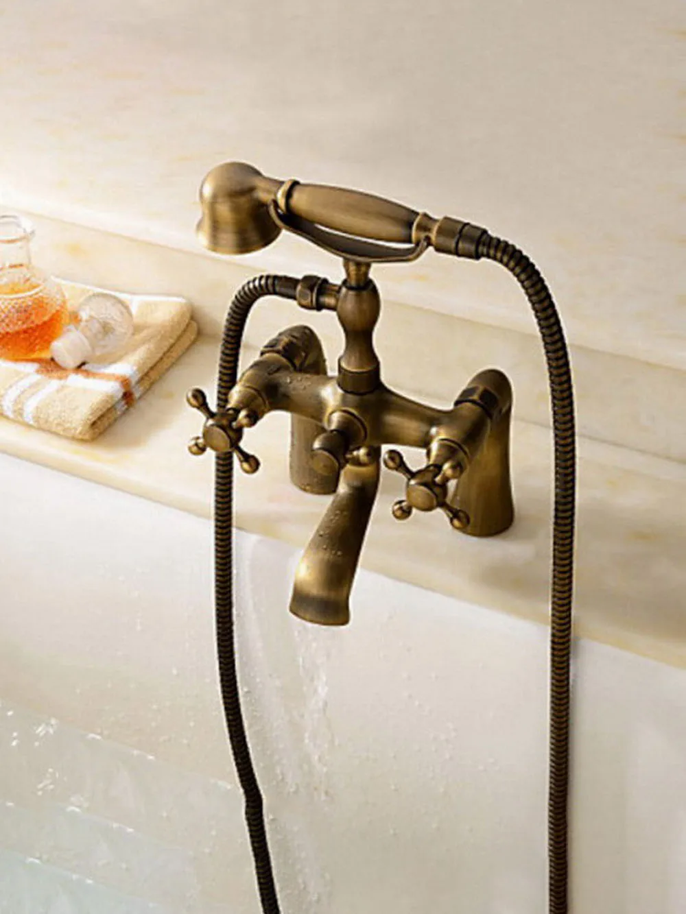 Imagem -06 - Torneira Vintage para Banheiro Pia com Misturador e Torneira de Mão para Banheira Ztf018