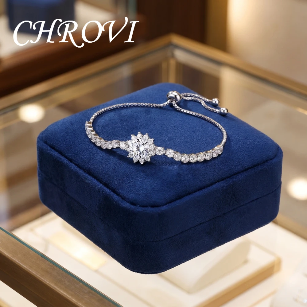 Luxury-Style 925 Sterling Silver Morganite Sunflower Elegant and Glowing Handpiece Chain for Women with Pull-Back Closure