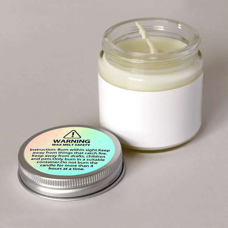 120pcs Candle Warning Labels，Adhesive Laser Candle Jar Container Sticker Anti-choking Candle Safety Label