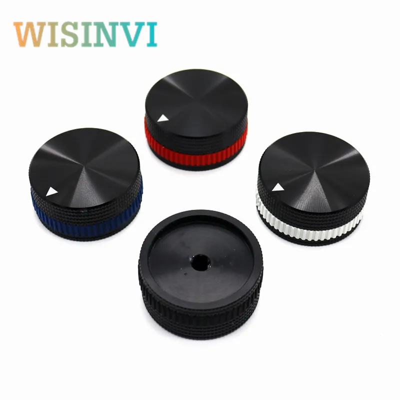 2pcs 40*18MM All aluminum Knob cap Potentiometer Adjusting knob cap governor  knob cap  circular hole 6MM