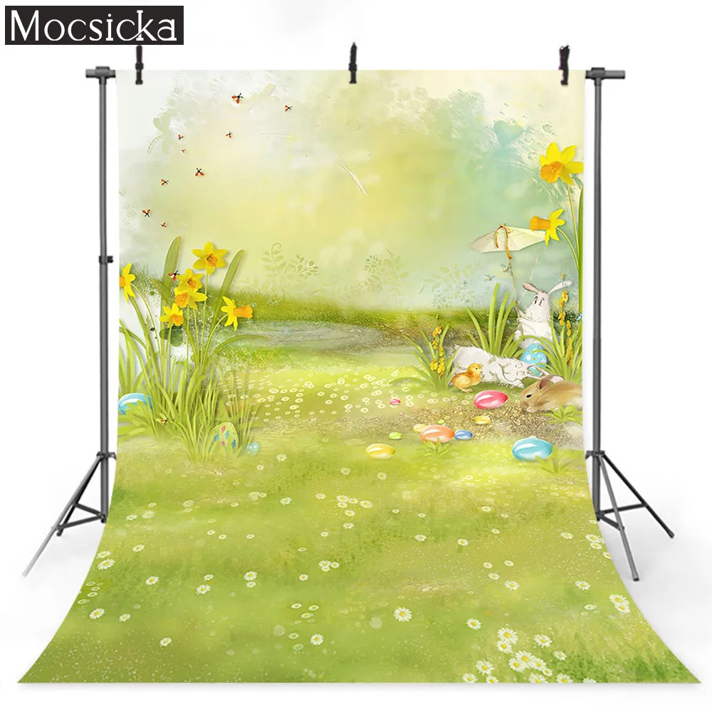 

Mocsicka Idyllic Backdrop Photography Birthday Party Backgrounds Green Grass Flowers Countryside Mood Photo Studio Props