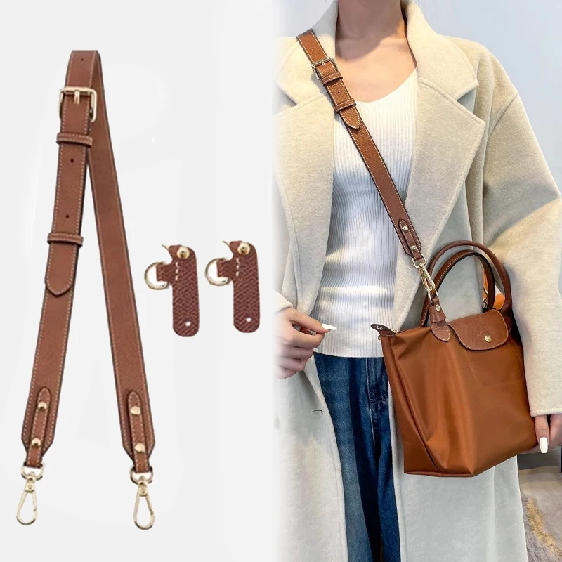 

Bag Transformation Accessories for Longchamp Small Bag Straps Punch-free Genuine Leather Shoulder Strap Crossbody Conversion