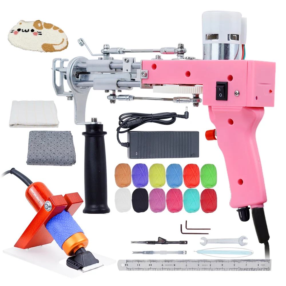 tufting Gun Starter kit - Rug Making kit with Dedicated Storage Box,Carpet tufting Gun 2 in 1 kit with tufting Cloth and tufting