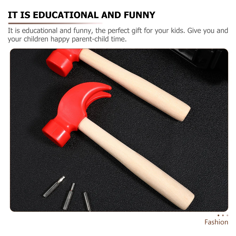4 Pcs Dummy Hammer Imitated Tool Playthings Kids Toys Wooden Tools for Simulation Plastic Simulated Baby