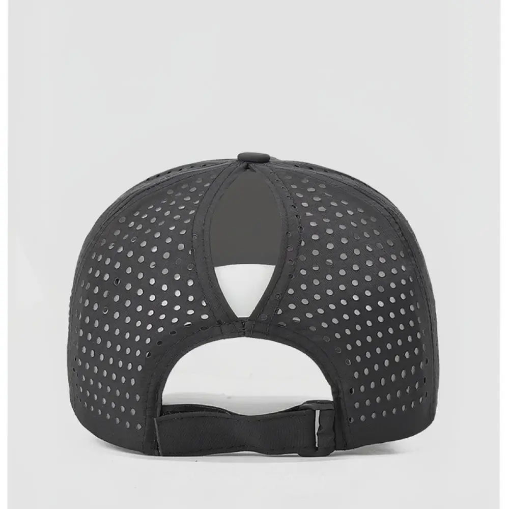 Summer Women Quick Dry Ponytail Baseball Cap Breathable Mesh Sunshade Hat Adjustable Outdoor Sporty Plain Visor