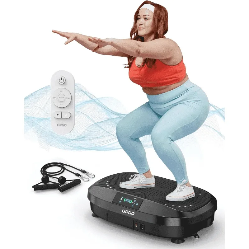 

UPGO Vibration Plate Exercise Machine, Lymphatic Drainage Machine, Whole Body Workout Vibration Platform w/ 2 Resistance Bands