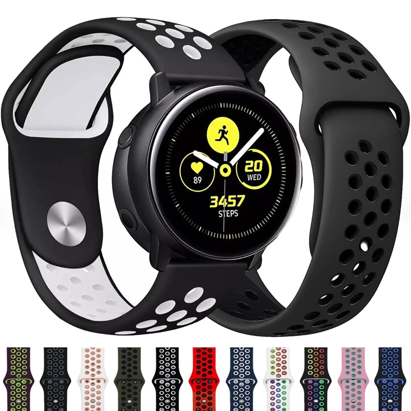 Pulseira de Silicone para Samsung Galaxy Watch 7 6 5 4 40mm 44mm Classic/Active/Gear S3 Frontier 20mm 22mm, Pulseira Esportiva Amazfit GTS 3 4