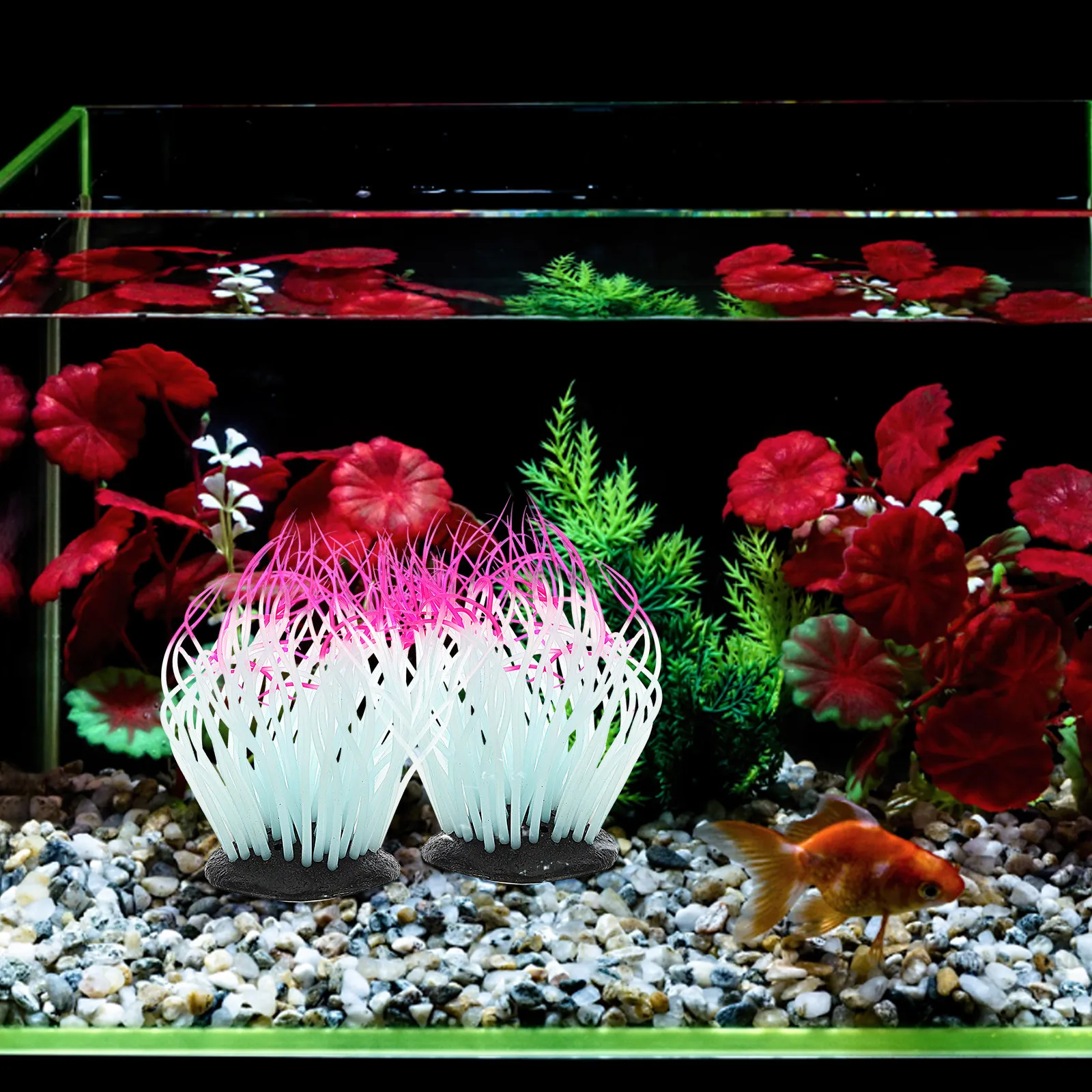 붉은색 야광 산호, 수족관 장식용 인조 산호, 어항 식 - Aquarium Plant Red 리뷰 및 가격