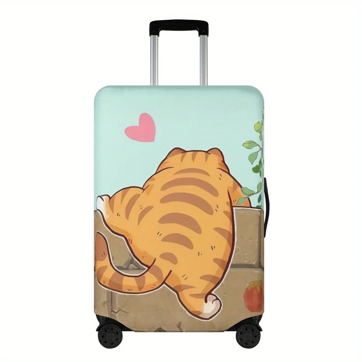 

Adorable Cat Cover Adorable Double-Sided Chubby Cat Suitcase Cover 1pc, Elastic Polyester, Washable, Fits Luggage Sizes