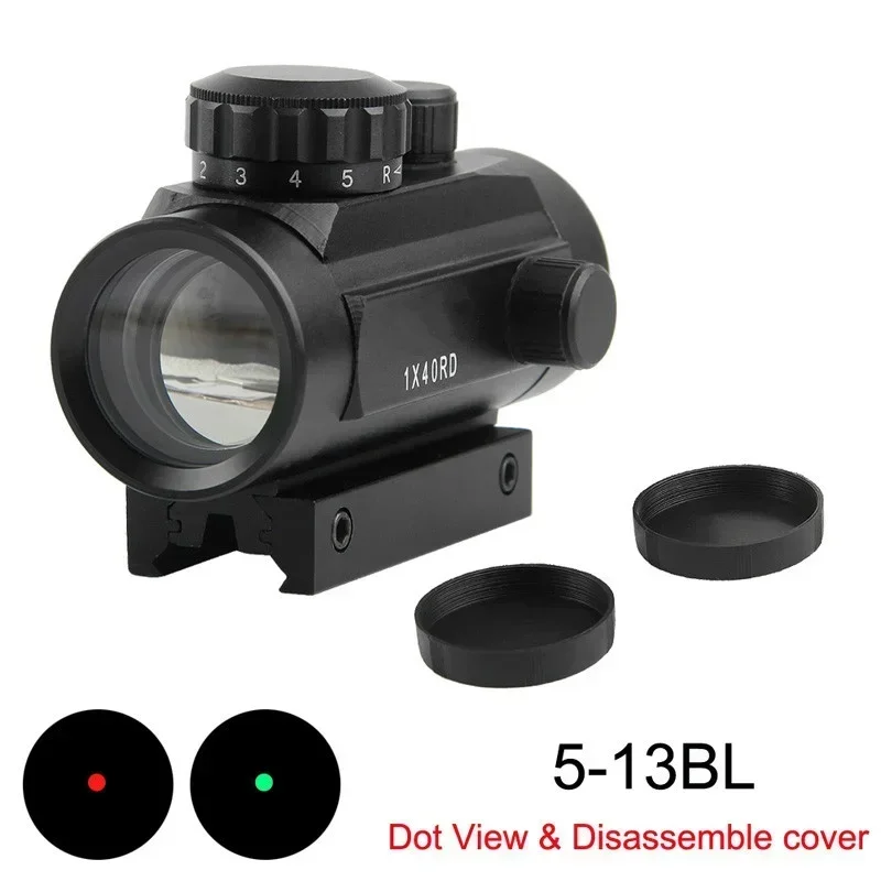 1x40 Hunting Reflex Red Green Dot Sight Adjustable Brightness Reflex Sights Tactica Riflescope Mount Rails Hunting Accessory