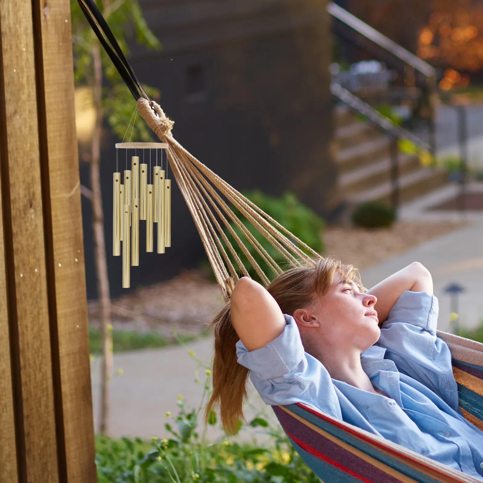 12Pcs Metal Wind Chimes Gold Aluminum Tubes Hollow Craft Parts Outdoor Indoor DIY Windchime Making Kit Garden Decor Patio