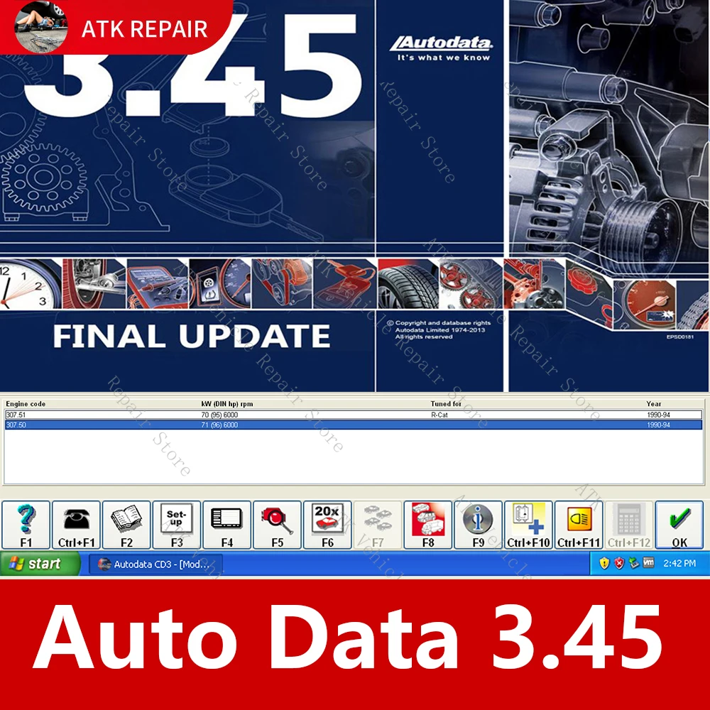 Auto data 3.45 version Repair technical data Tire pressure monitoring system Key Program Design Automotive diagnostic software