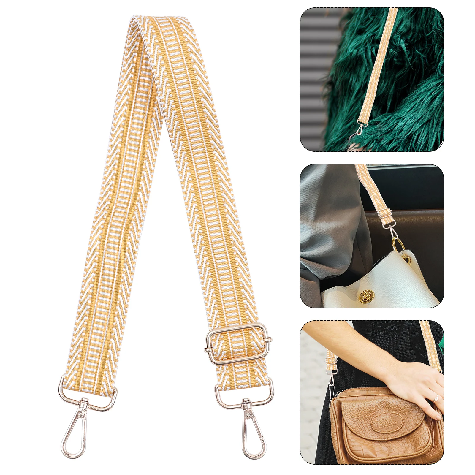 

Wide Replacement Strap Ethnic Style Crossbody Belt Purse Extension Adjustable Clutch Rope Travel Accessories Lightweight Cotton