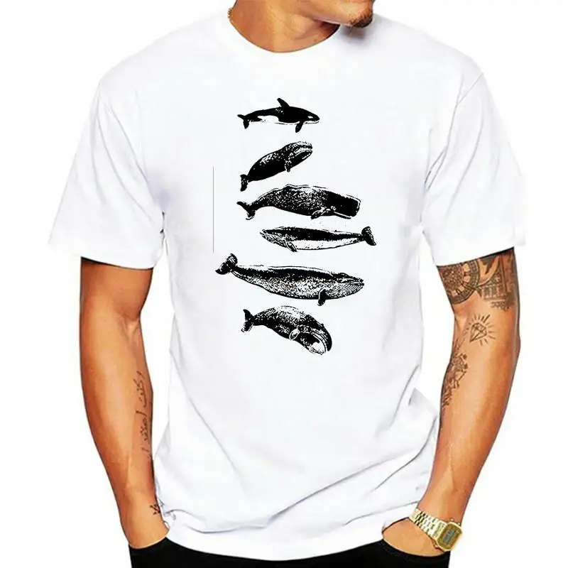 Womens WHALES t shirt Custom Printed -hand screen printed(+ Colors Available) custom men t shirt