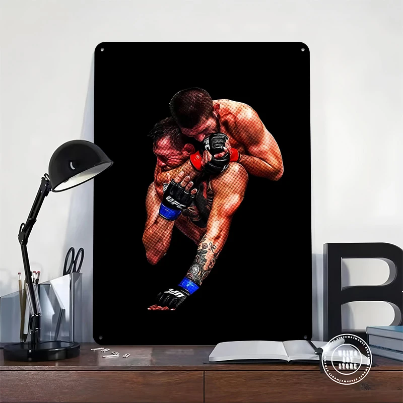 Khabib Nurmagomedov Metal Poster Customized Wall Art Retro Vintage Tinplate Signs for Decoration Living Room Accessories Decor