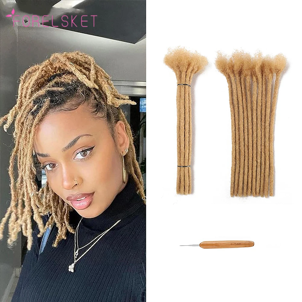 Dreadlocks da 6 pollici filo di capelli umani vergini brasiliani treccia all'uncinetto estensioni Loc 0.4 cm microserrature intrecciate crespi all'ingrosso