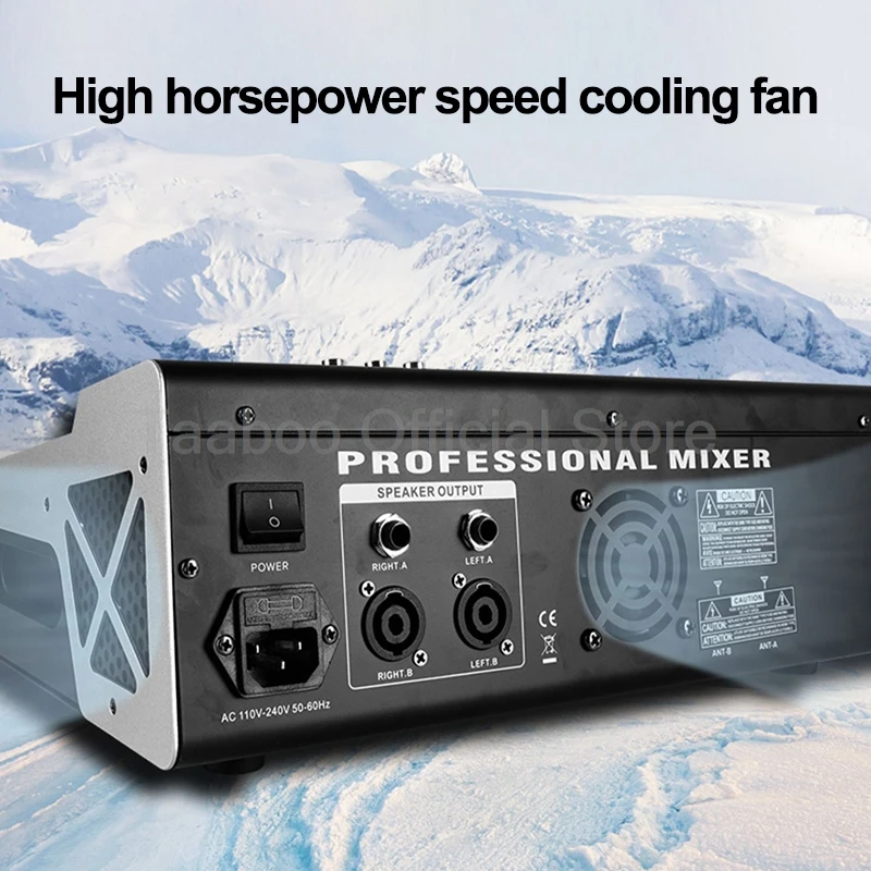 Mixer de som e áudio com amplificador de potência, usb integrado, equalizador de som profissional, console de mixagem, equipamento de dj, 4/6/8 canais