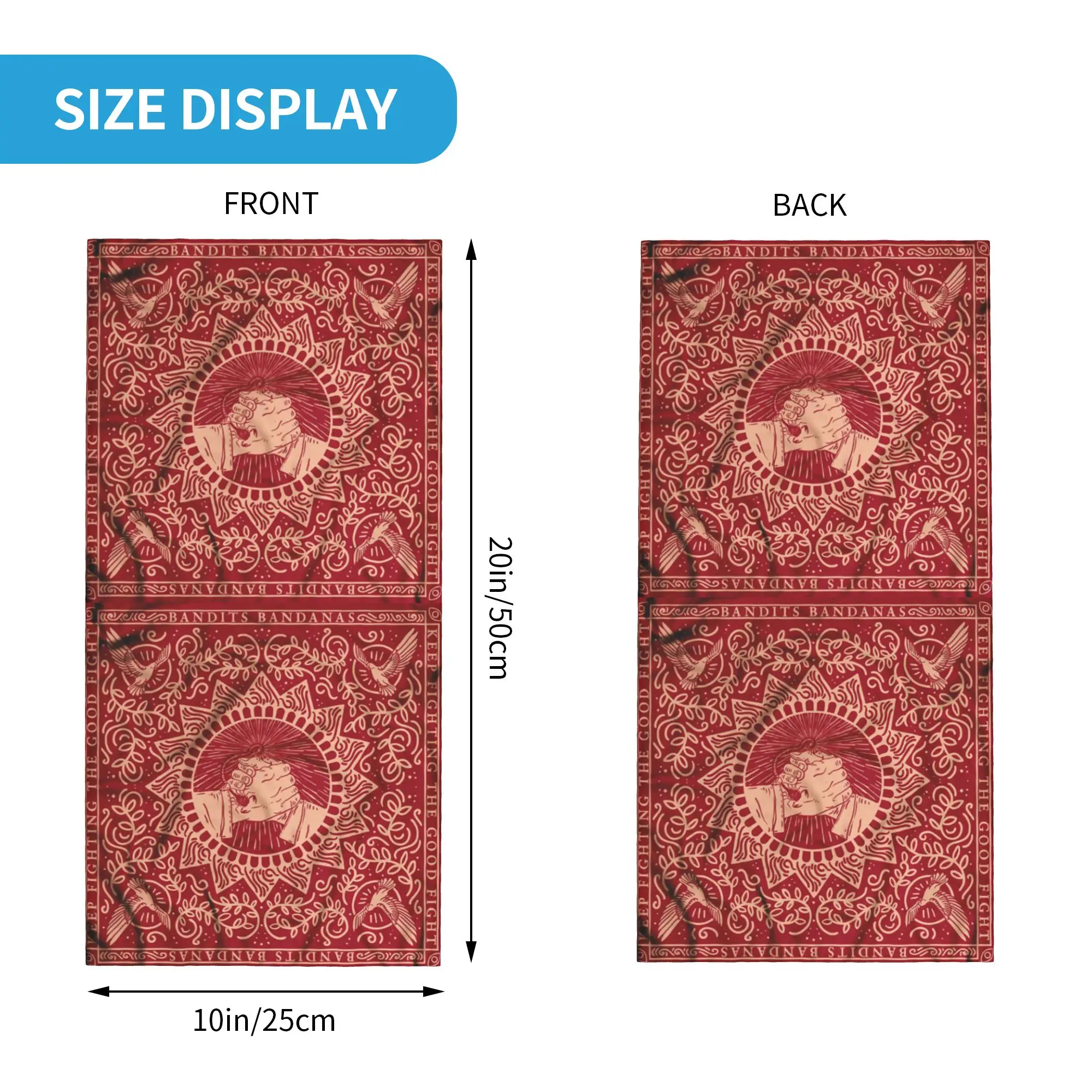 The Good Fight Red Bandana Neck Gaiter Printed Wrap Mask Scarf Cycling Scarf Hiking Fishing Unisex Adult All Season
