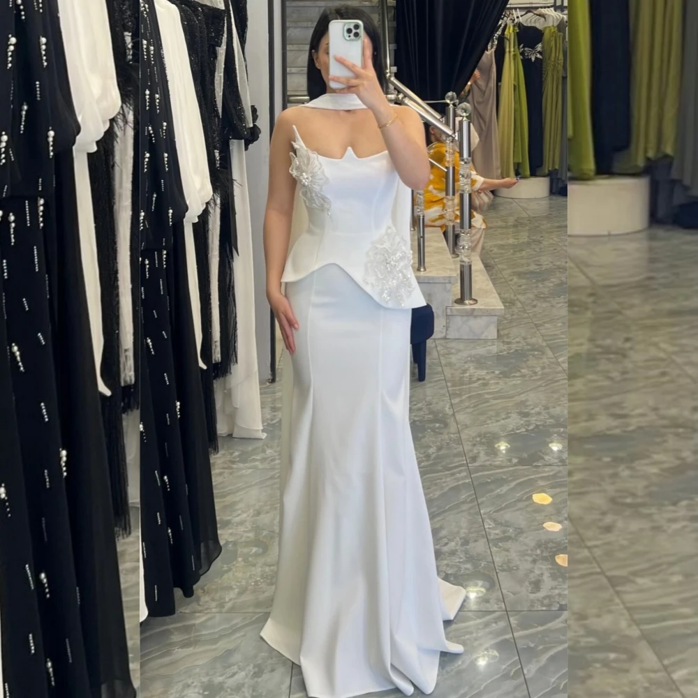

Customized Fashion Jersey Sequined Pleat Trumpet Strapless Long Dresses Bespoke Occasion High Quality