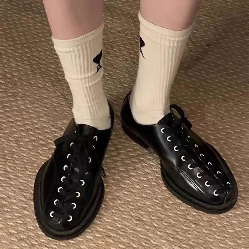 mona-retro-college-sle-loers-2024-new-women's-round-toe-lace-up-leather-faion-single-oes-comfortable-all-match-pumps