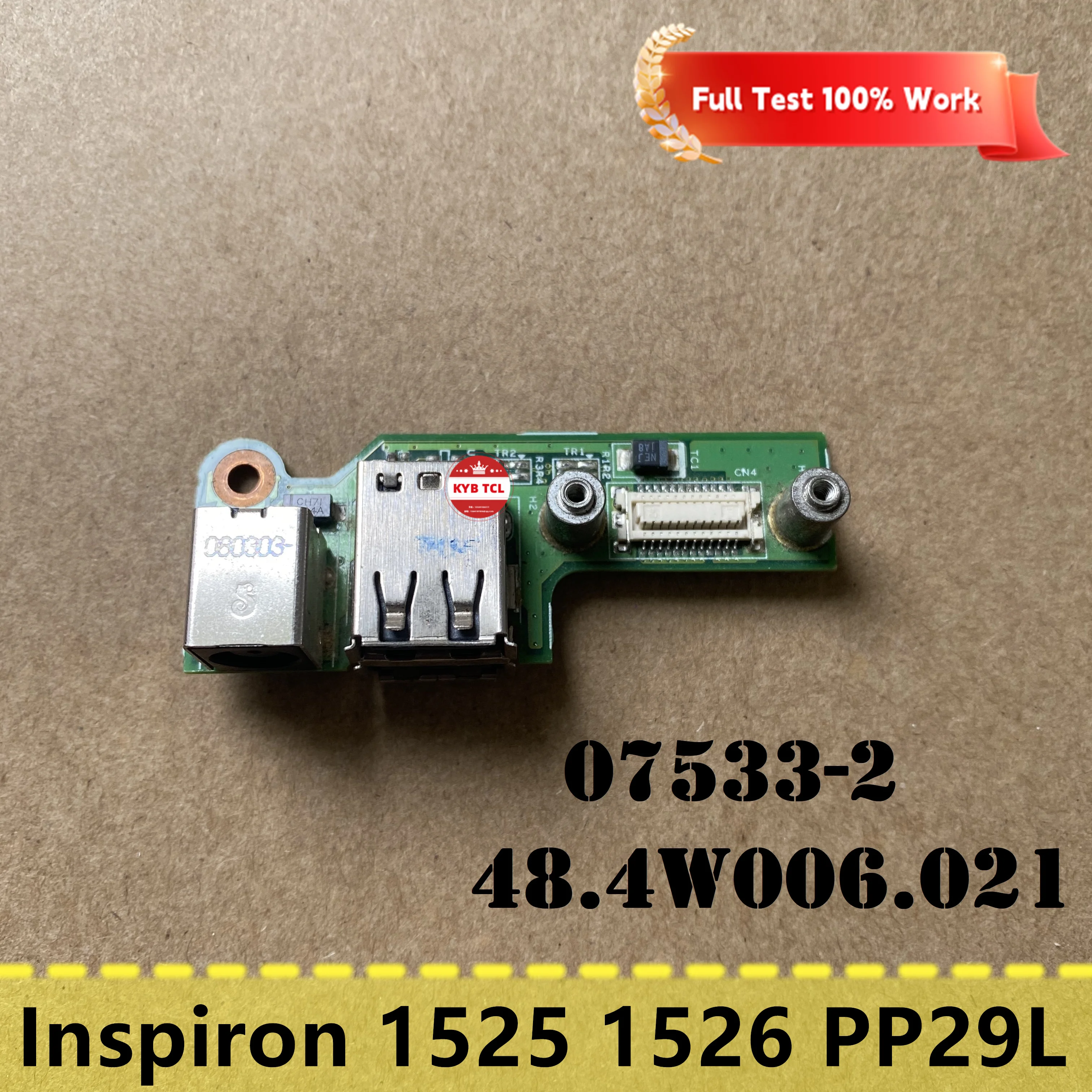 For Dell Inspiron 1525 1526 XPS M1530 Laptop DC Jack And Dual USB Board 07533-2 48.4w006.021 08584-1 48.4W112.011 Notebook