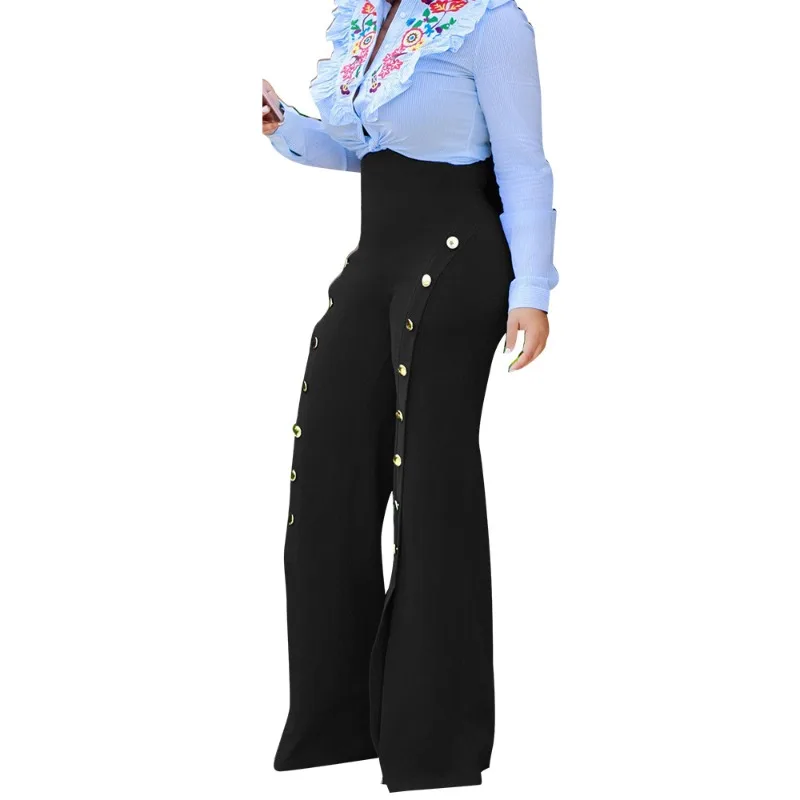 2023 Eleganckie spodnie w stylu OL 2023 Summer Women Casual High Waist Party Pantalon Femme Casual Wide Leg Long Pants Streetwear