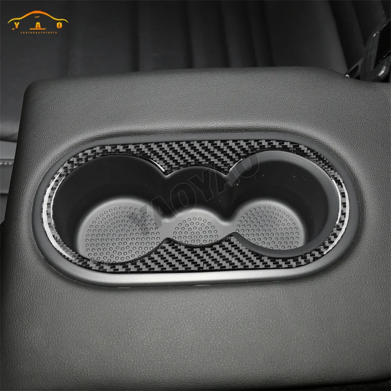 

Rear water cup panel interior cover frame decoration Carbon fiber Car stickers For Volkswagen Sagitar 19-23 VW tirm Accessories