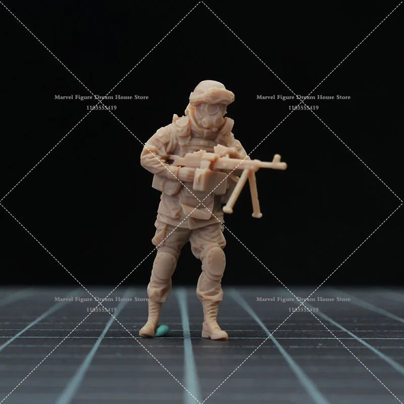 1/64 1/43 Skala 3D-Druck Harz Miniatur Szene Zubehör Puppe Weißes Modell Unpanited Russische Soldaten Mini Actionfigur