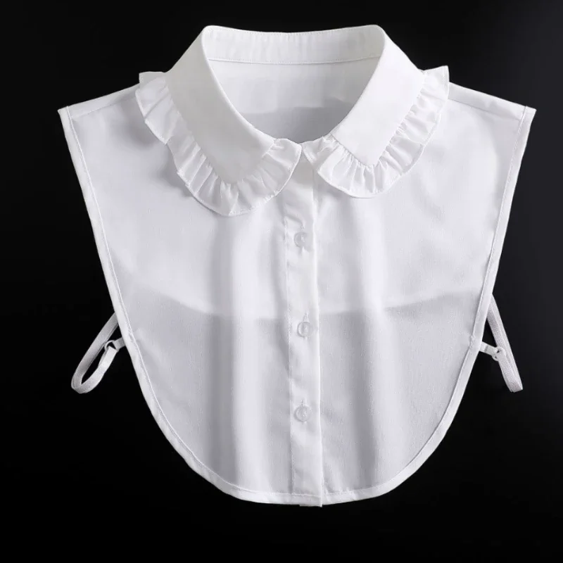 Chiffon bianco bordo fungo colletto finto maglione di pizzo decorativo camicetta top cravatte colletti decorativi falsi staccabili