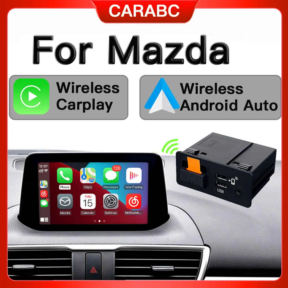 P2 Wired or P3 Wireless Carplay Android auto Adapter For Retrofit Mazda 2 3 6 CX3 CX5 CX8 MX5 USB HUB Kit TK78669U0C 00008fz34