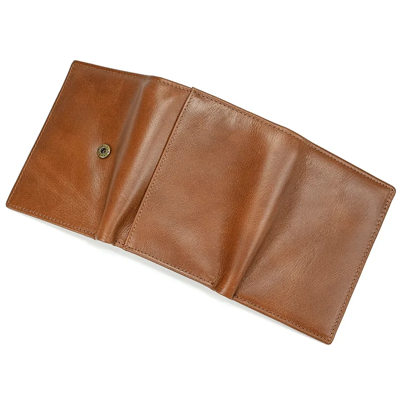 Genuine Leather Wallet for Men & Women, Photo Sleeve & Removable Inserts, 12 Card Slots, Pull-Up Leather Bifold Short Wallet