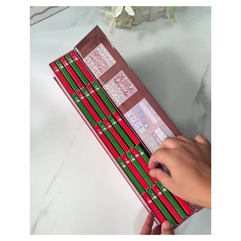 

【B6R-Sale】Book Lovers Gift Calendar, Mini Book Ornament Advent, Christmas Books Countdown Calendar, Holiday Decorations 2Pcs