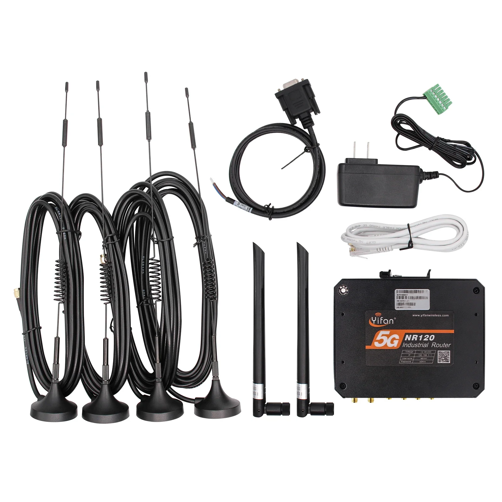 Yifan NR120-R Industrial 5G RedCap IoT Router Dual-SIM Failover Modem يدعم GRE، IPSEC X35 Chipset