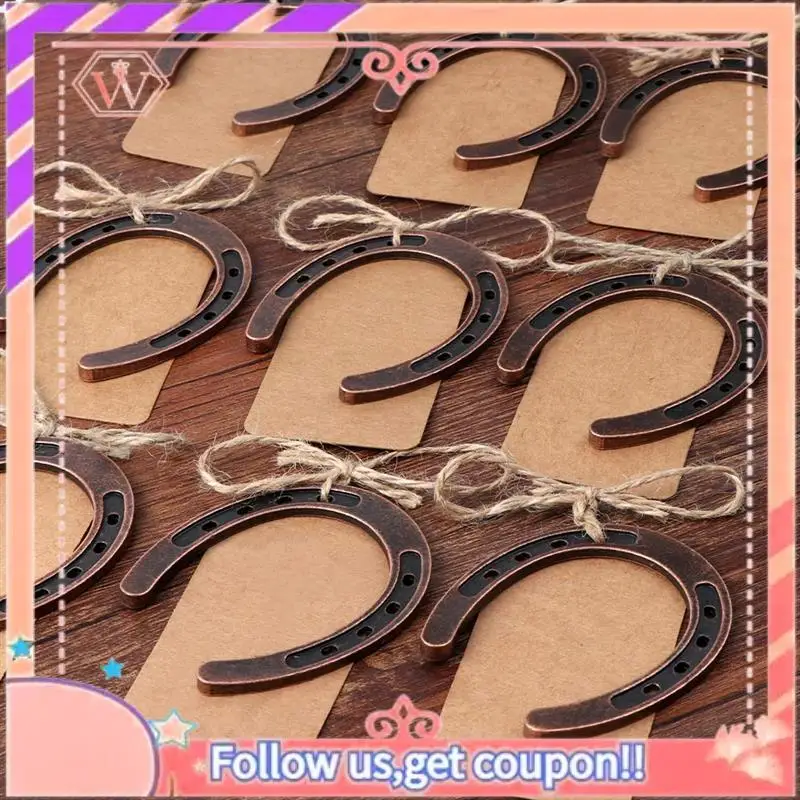 Tarjeta de herradura de buena suerte mejorada, 10 Uds., regalos rústicos de herradura para decoración del banquete de boda Vintage