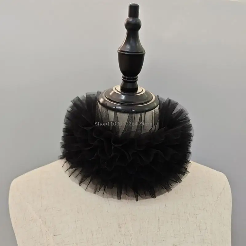 Bunte Mesh Rüsche abnehmbare falsche Kragen Renaissances Hals -Ruff -Wickel