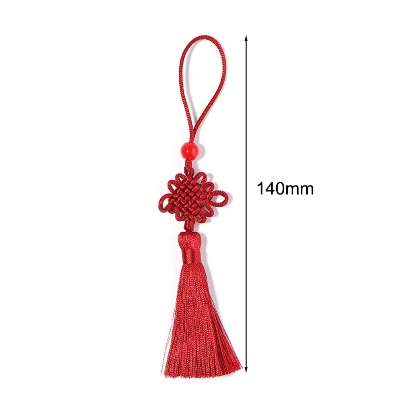 6PCS Solid Red Festival Tassels 14Cm Chinese Knot Tassel For Pillow Wallet Bag Ornaments Home Decorations Wholesale