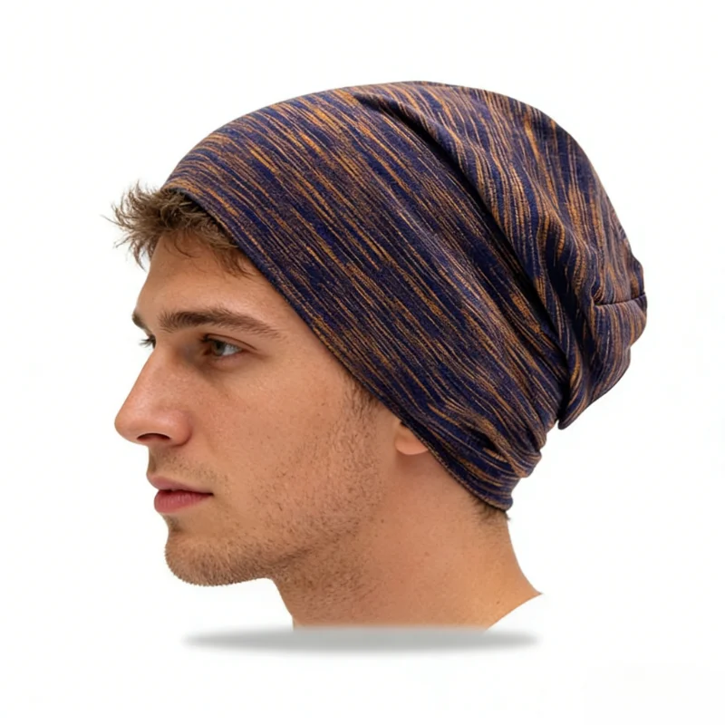 

Slouch Beanie Hat For Men Women Windproof Elastic Hats Chemo Bonnet Skullcap Beanies For Baseball Riding Large Head Size