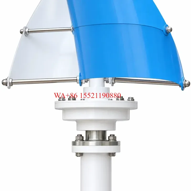WMWMNU 300W 500W 1kW Helical Vertical Axis Wind Turbine Low Wind Speed Spiral Blade Generator for Home Off Grid Solar Wind
