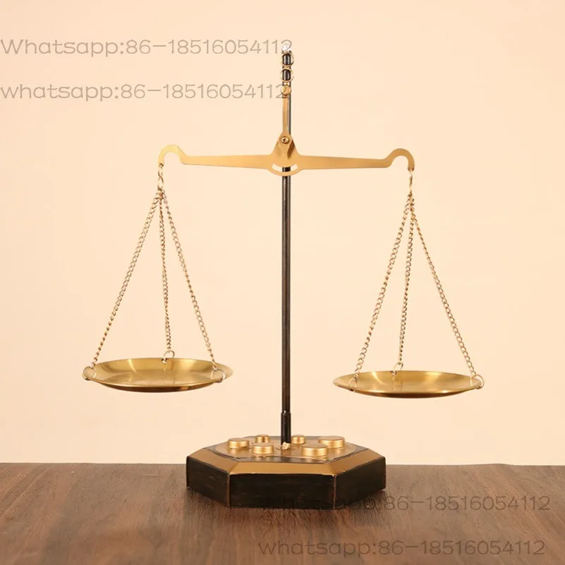 European Nostalgic Nordic Metal Light Luxury Wrought Iron Balance Craft Scale Props Romantic Decorative Ornaments