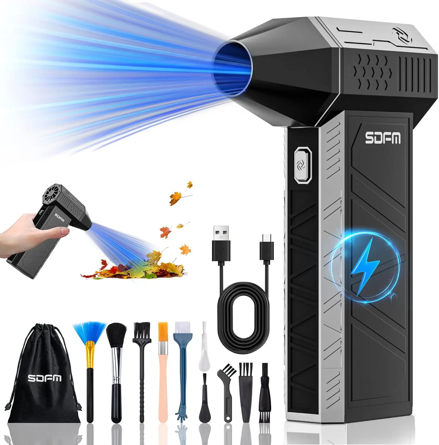 

Electric Air Duster - 130000RPM Cordless Blower, 3-Speed Adjustable for Computer Keyboard, Car, Home Cleaning