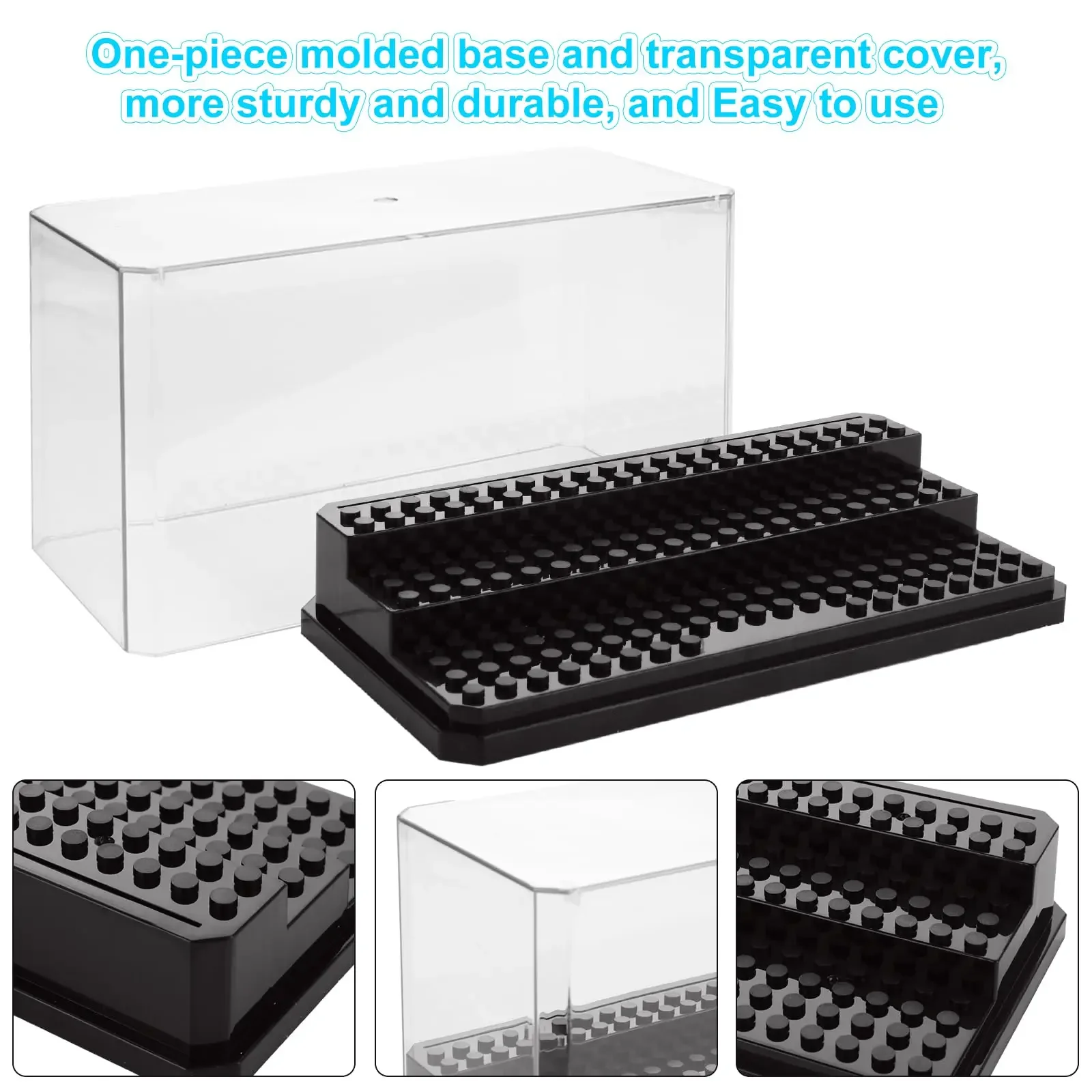 Acrylic Minifigures Display Case, Stackable and Dustproof Building Block Display Box for Lego Action Figure Toys Storage