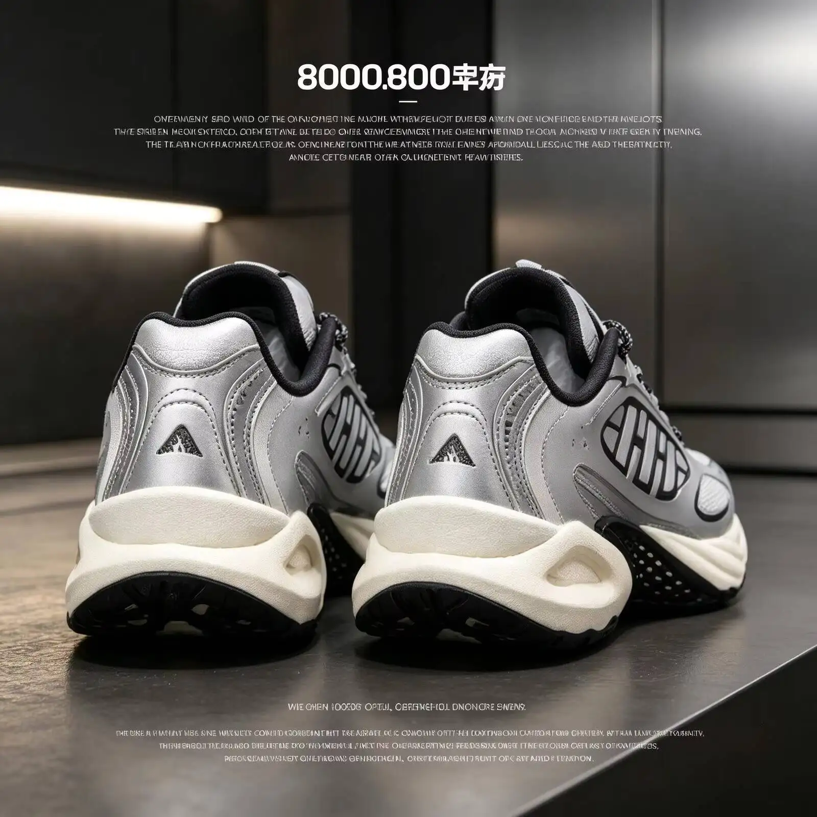 

New Adidas Metallic Silver Black Hollow Chunky Dad Sneakers Breathable Mesh Cushion Running Shoes JQ4941