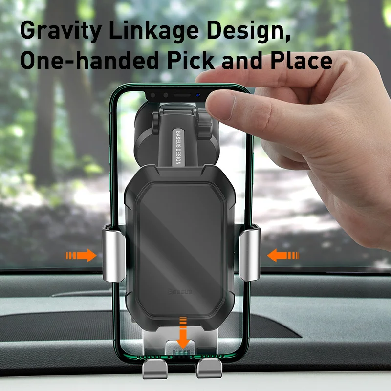 Baseus Gravity Car Phone Holder Suction Cup Adjustable Universal Holder Stand in Car GPS Mount For iPhone 12 Pro Max Xiaomi POCO