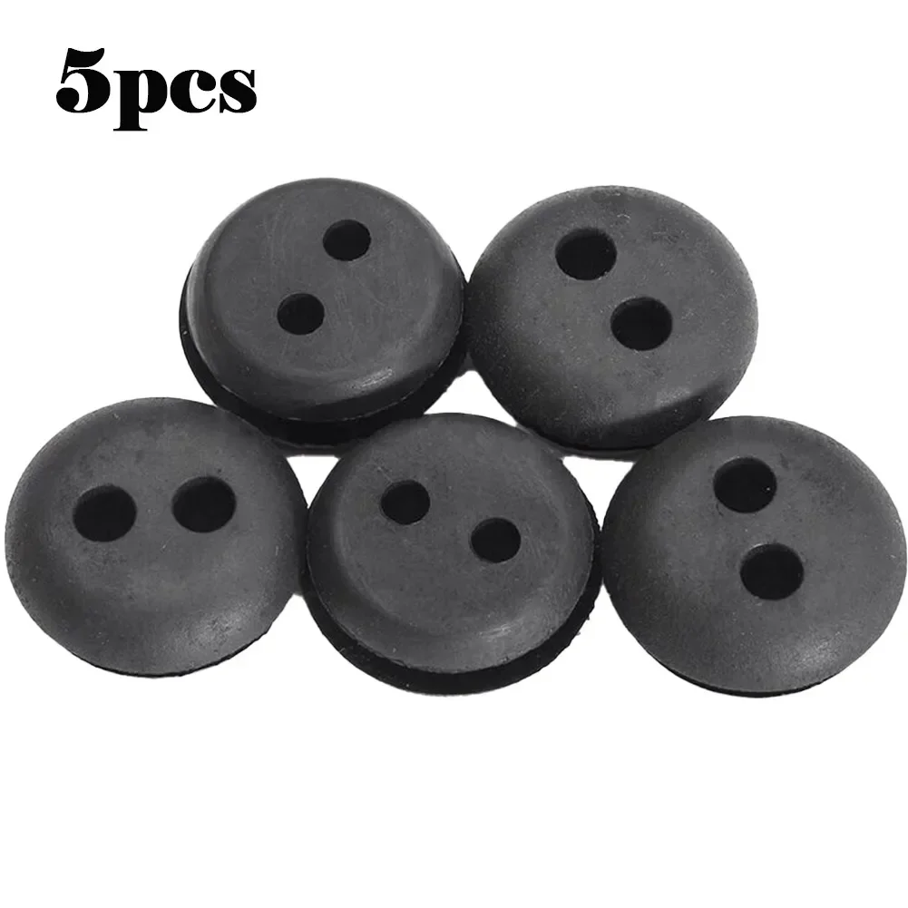 2-Hole Black Rubber Fuel Gas Tank Line Grommet For Home Trimmer Lawn Mower Replacement Circle Eyelets Grass Strimmer Trimme