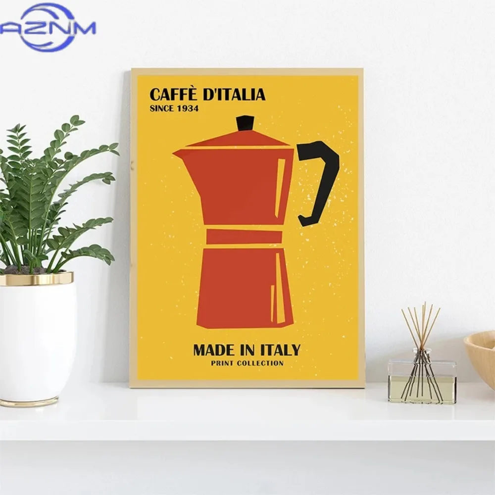 Vintage Coffee Time Coffee Pot  Espresso Coffee Bean Poster Canvas Painting Wall Prints Picture for Cafe Bar Kitchen Home Decor