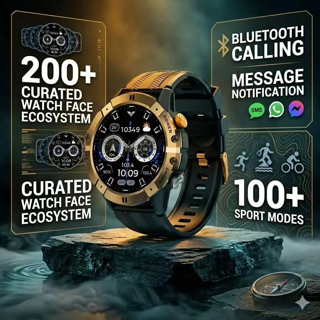 

Smart Watch Gift for Parents - Easy Message Sync, Full Health Suite (BP & Heart Rate), Durable Fall-Proof Design for Active Seni